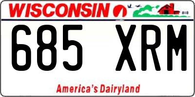 WI license plate 685XRM