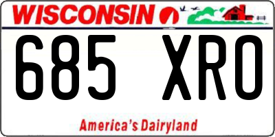 WI license plate 685XRO