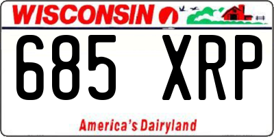 WI license plate 685XRP