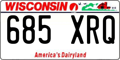 WI license plate 685XRQ