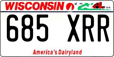 WI license plate 685XRR