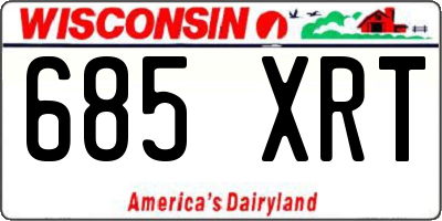 WI license plate 685XRT
