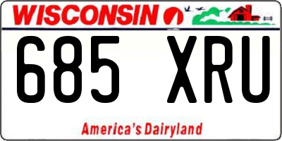 WI license plate 685XRU
