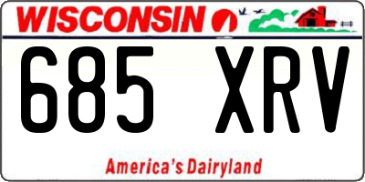WI license plate 685XRV