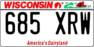WI license plate 685XRW