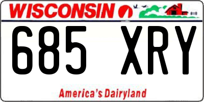WI license plate 685XRY