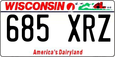 WI license plate 685XRZ