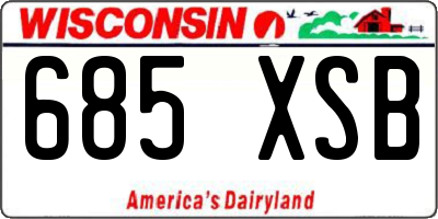 WI license plate 685XSB