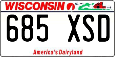 WI license plate 685XSD