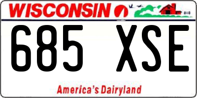 WI license plate 685XSE