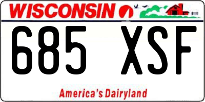 WI license plate 685XSF