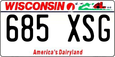 WI license plate 685XSG