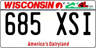 WI license plate 685XSI