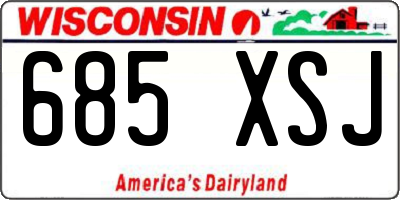 WI license plate 685XSJ