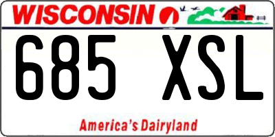 WI license plate 685XSL