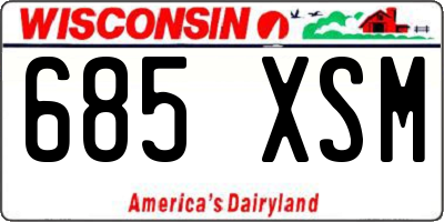 WI license plate 685XSM