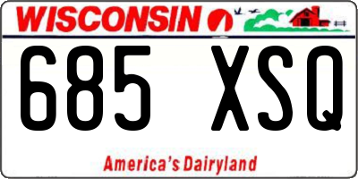 WI license plate 685XSQ