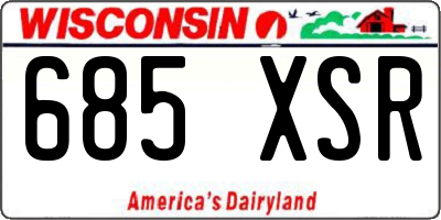 WI license plate 685XSR