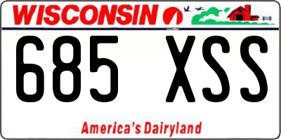 WI license plate 685XSS