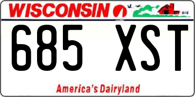 WI license plate 685XST