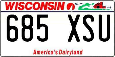 WI license plate 685XSU