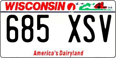 WI license plate 685XSV