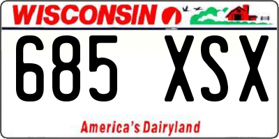WI license plate 685XSX