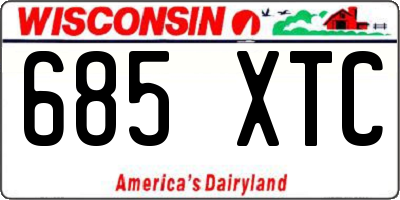 WI license plate 685XTC