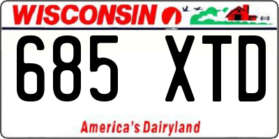 WI license plate 685XTD