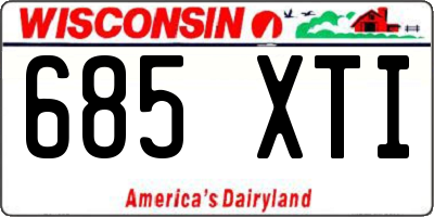 WI license plate 685XTI