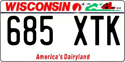 WI license plate 685XTK