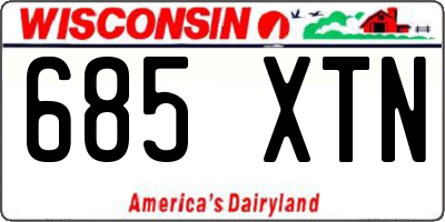 WI license plate 685XTN