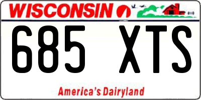 WI license plate 685XTS