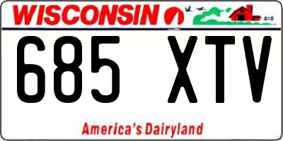 WI license plate 685XTV