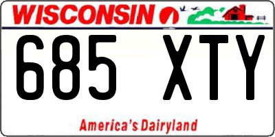 WI license plate 685XTY