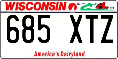 WI license plate 685XTZ