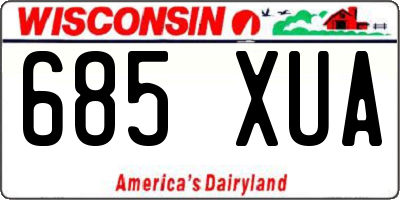 WI license plate 685XUA