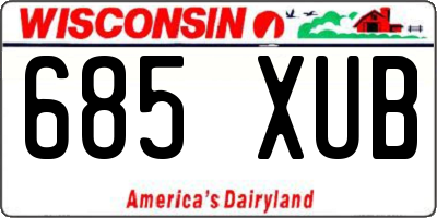 WI license plate 685XUB