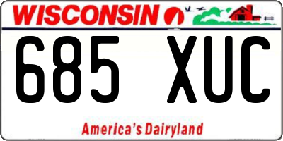WI license plate 685XUC
