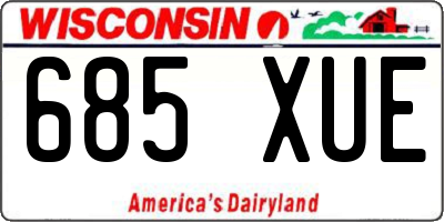 WI license plate 685XUE