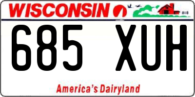 WI license plate 685XUH