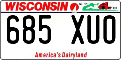 WI license plate 685XUO
