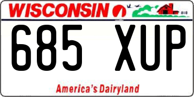 WI license plate 685XUP