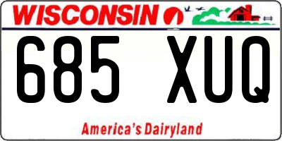 WI license plate 685XUQ