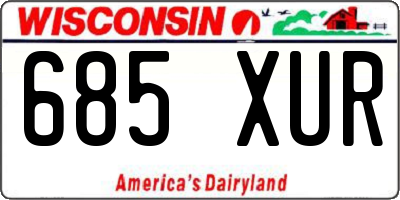 WI license plate 685XUR