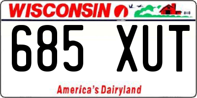 WI license plate 685XUT