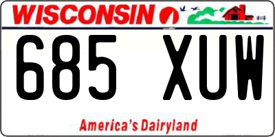 WI license plate 685XUW