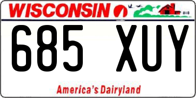 WI license plate 685XUY
