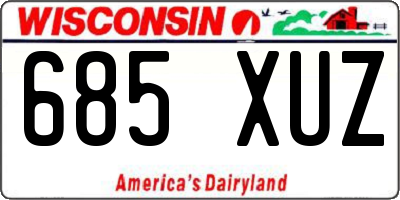 WI license plate 685XUZ