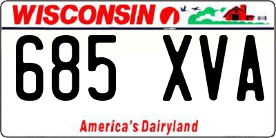 WI license plate 685XVA